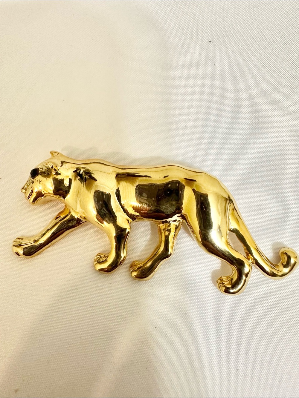 Vintage Gold Plated Panther Brooch